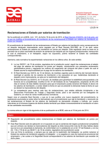 Reclamaciones al Estado por salarios de tramitación