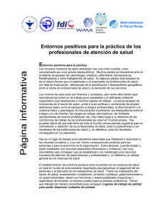 Entornos positivos para la práctica de los profesionales de atención