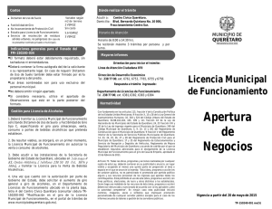 Licencia Municipal de Funcionamiento Apertura de Negocios