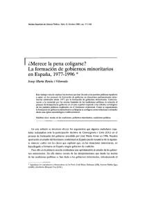 La formación de gobiernos minoritarios en España, 1977-1996