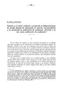 el juicio ordinario corresponde el diligenciamiento de prueba