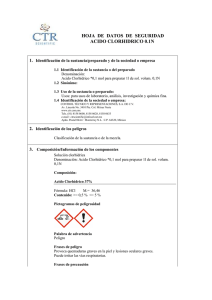 Acido Clorhídrico 0.1N MSDS