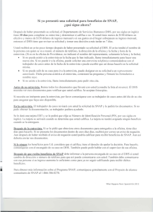 Si ya presentó una solicitud para beneﬁcios de SNAP, ¿qué sigue