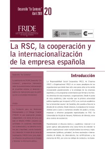 La RSC, la cooperación y la internacionalización de la