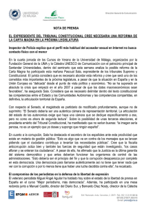 Nota de Prensa - FGUMA. Fundación General de la Universidad de