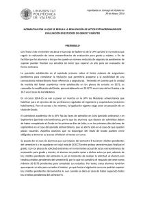 Normativa de actos extraordinarios de evaluación