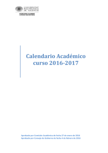 Calendario Académico para el curso 2016/17