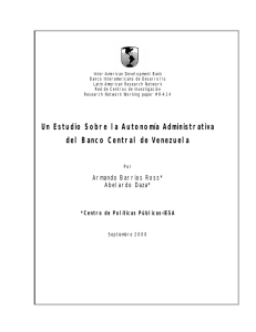 Un Estudio Sobre la Autonomía Administrativa del Banco Central de