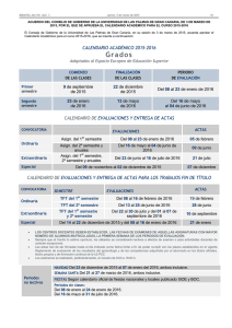 Calendario académico del curso 2015-2016