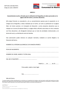 ANEXO II Consentimiento escrito y firmado para la utilización de