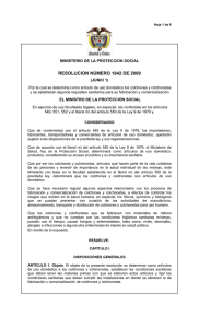 RESOLUCIÓN 1842 DE 2009 - Ministerio de Salud y Protección