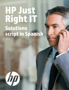 HP Just Right IT Solutions script in Spanish