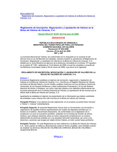 Reglamento de Inscripción, Negociación y Liquidación de Valores