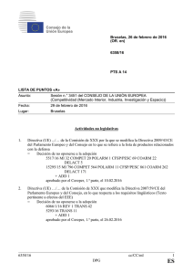6358/16 cc/CC/ml 1 DPG Actividades no legislativas 1. Directiva (UE