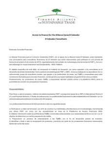 Access to Finance for the Alliance Cacao El Salvador El Salvador