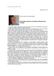 Homenaje póstumo al profesor Eduardo Paz Presilla