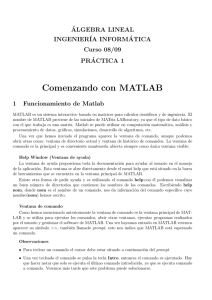 Comenzando con MATLAB - Departamento de Matemática Aplicada I