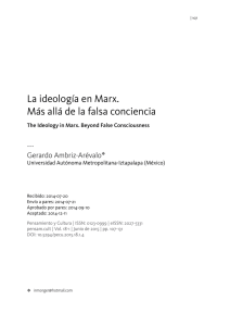 La ideología en Marx. Más allá de la falsa conciencia