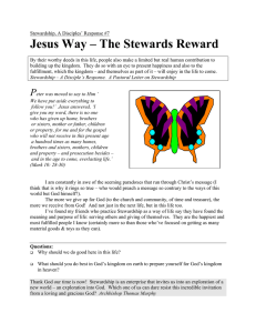 Jesus Way – The Stewards Reward
