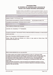 Currículum Vitae de miembros de comisiones para concursos de