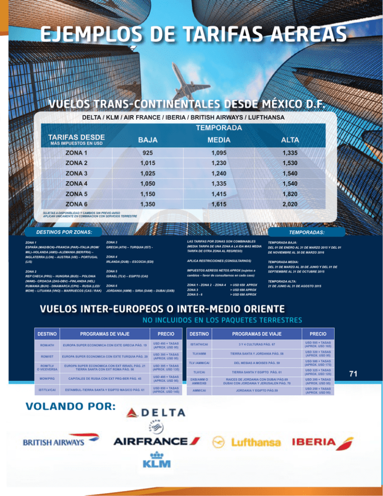 Ejemplos De Tarifas Aereas 8016