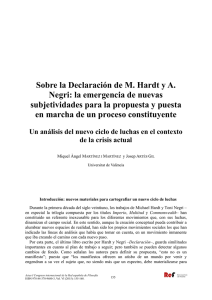 Sobre la Declaración de M. Hardt y A. Negri: la emergencia de
