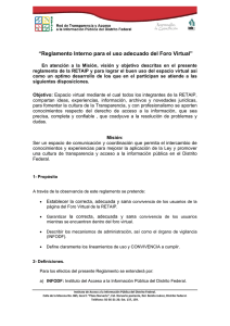 &ldquo;Reglamento Interno para el uso adecuado del Foro Virtual&rdquo;