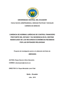 UNIVERSIDAD CENTRAL DEL ECUADOR CARENCIA DE