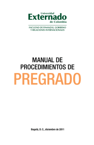 MANUAL DE PROCEDIMIENTOS DE - Universidad Externado de