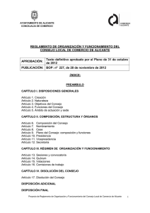 Reglamento de organización y funcionamiento del Consejo Local