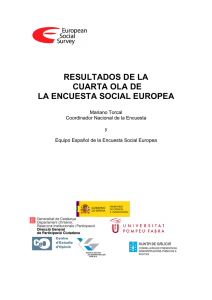 RESULTADOS DE LA CUARTA OLA DE LA ENCUESTA SOCIAL