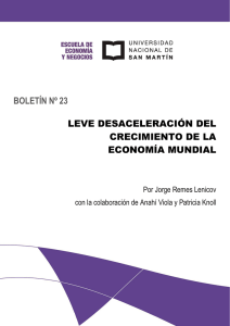 Leve desaceleración del crecimiento de la economía mundial