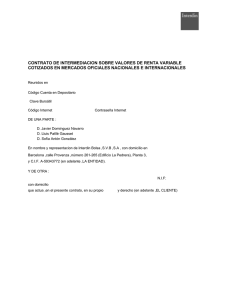 contrato de intermediacion sobre valores de renta variable