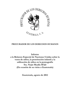 Informe de Relatora ONU Prostitución Pornografia y venta de Niños