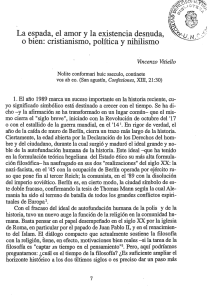 La espada, el amor y la existencia desnuda, o bien: cristianismo