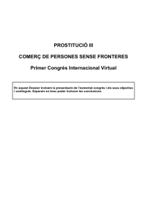 PROSTITUCIÓ III COMERÇ DE PERSONES SENSE FRONTERES