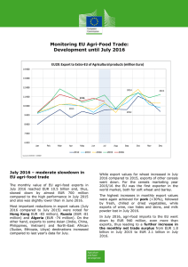 Monitoring EU Agri-Food Trade: Development until July 2016