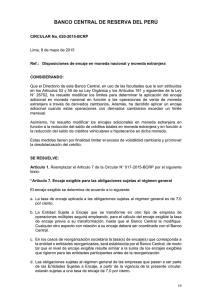 Circular 020-2015-BCRP - Banco Central de Reserva del Perú