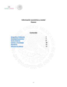 Información económica y estatal Oaxaca Contenido