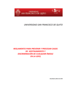 universidad san francisco de quito reglamento para prevenir y