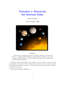 Tamaños y distancias del Sistema Solar