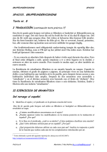 SPA2101. GRUPPEUNDERVISNING Texto nr. 8 II EJERCICIOS DE