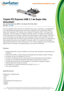 Tarjeta PCI Express USB 3.1 de Super Alta Velocidad+