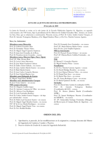 ORDEN DEL DÍA 1. Aprobación, si procede, de las modificaciones