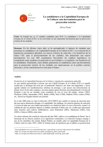 La candidatura a la Capitalidad Europea de la Cultura: una