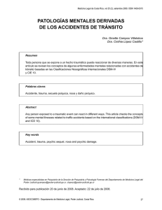 PATOLOGÍAS MENTALES DERIVADAS DE LOS ACCIDENTES DE