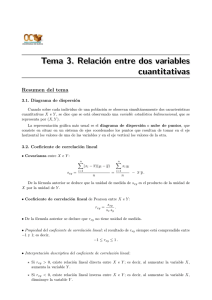 Tema 3. Relación entre dos variables cuantitativas Tema 3