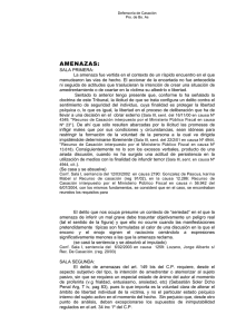 amenazas - Defensoría de Casación