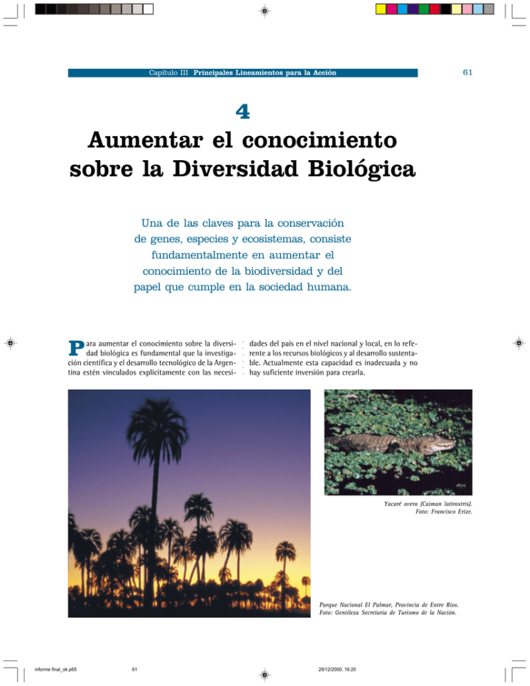 Aumentar El Conocimiento Sobre La Diversidad Biológica