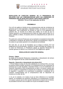 RESOLUCIÓN DE CARÁCTER GENERAL DE LA PRESIDENCIA